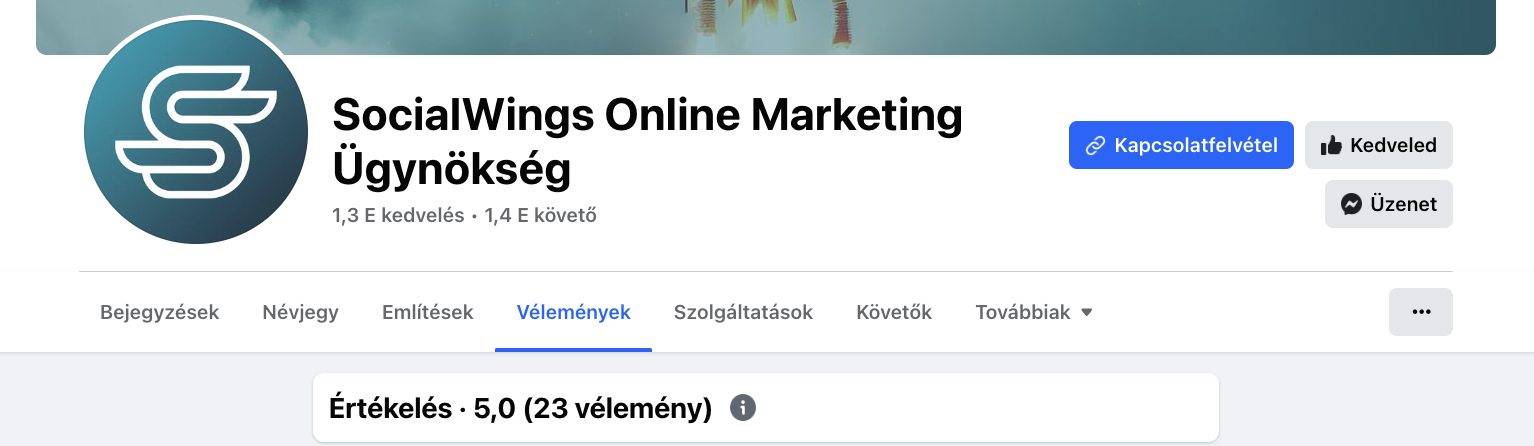SocialWings Online Marketing Ügynökség Facebook vélemények